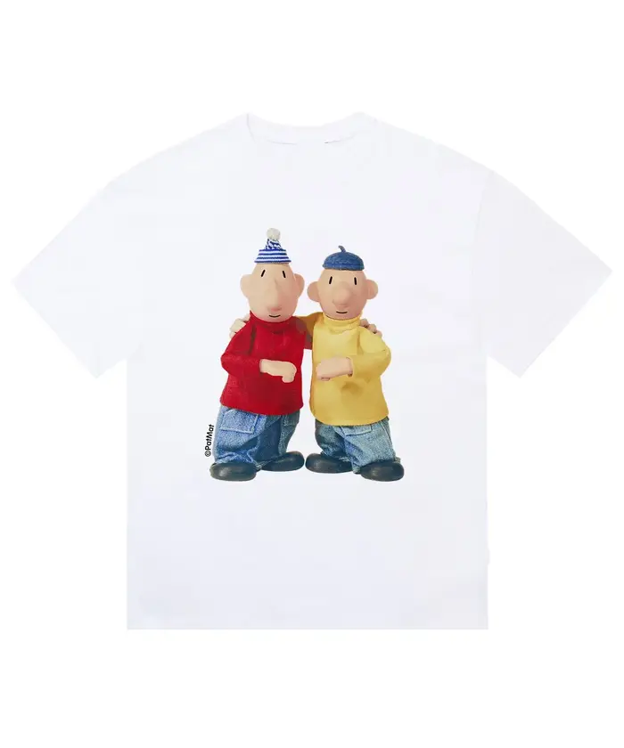 T-shirt à motif imprimé de personnages de dessins animés amusants, tendance de la mode, manches cour