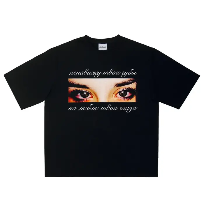 T-Shirt Manches Courtes pour Homme, Streetwear, Hip Hop, Esthétique, en Coton, avec Yeux Graphiques,