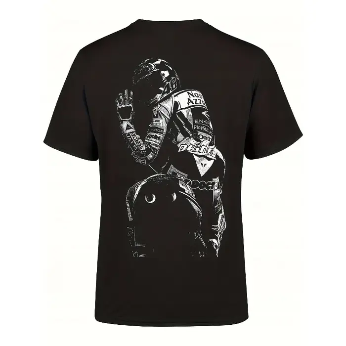 T-shirt pour homme pour la course moto avec le numéro 46 - Un design rétro ressemblant à un maillot