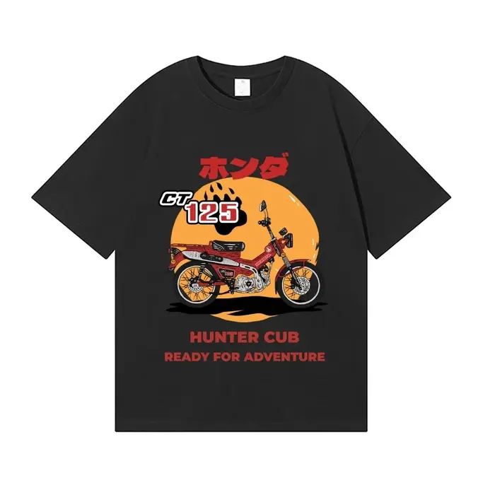    T-shirt japonais Hunter Cub Motorcycle pour hommes et femmes, vêtements d'été en coton, mode Har
