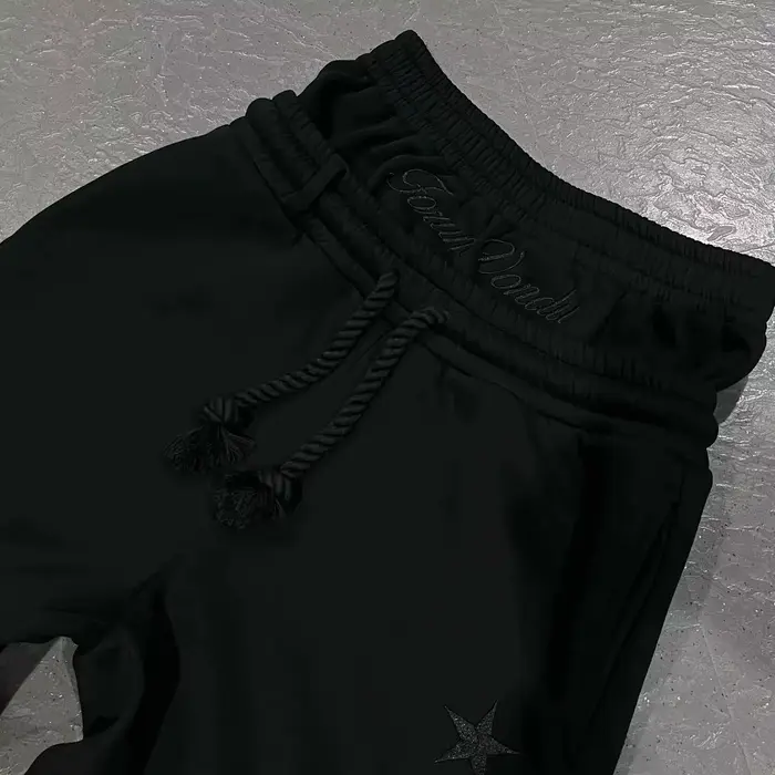 Harajuku – pantalon de survêtement ample à Double taille Y2K, couleur unie américaine, lettres brodé