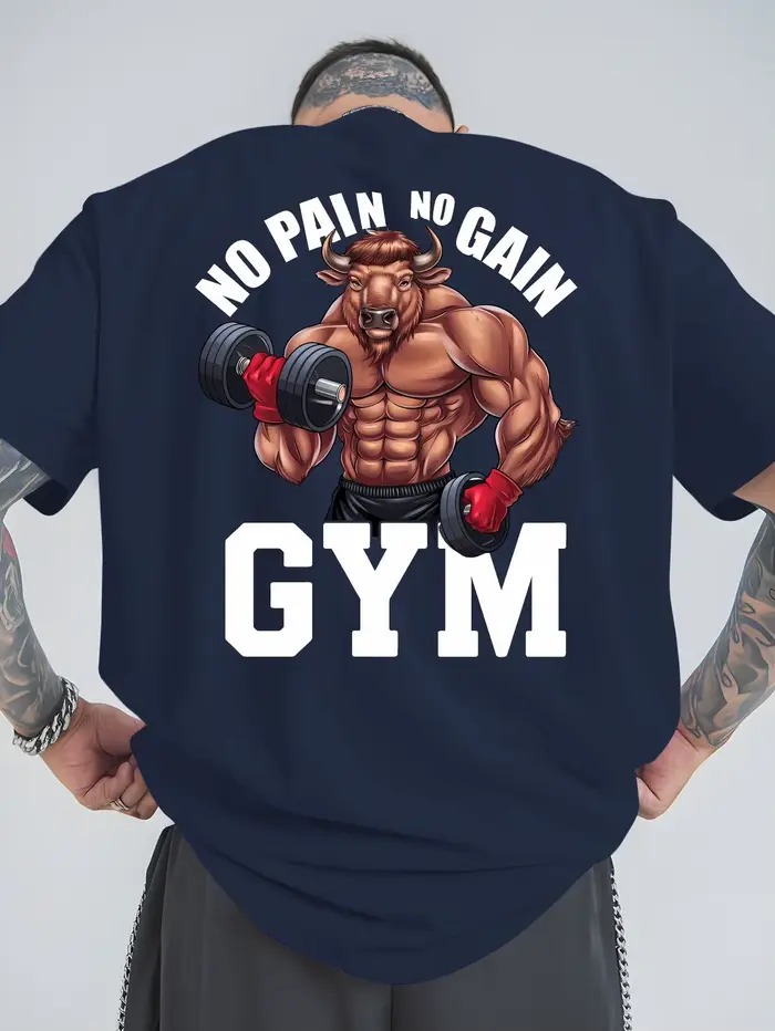 T-shirt de sport NO PAIN NO GAIN pour hommes et femmes