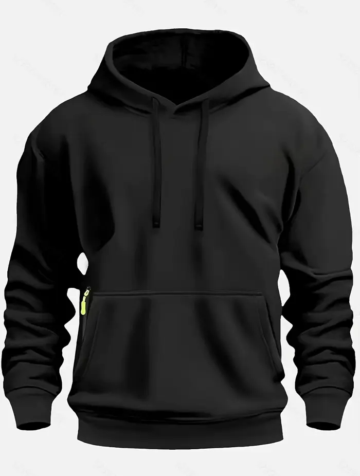 Nouveauté Automne/Hiver : Sweat à Capuche Polaire Homme de Haute Qualité, Couleur Unie, Style Urbain