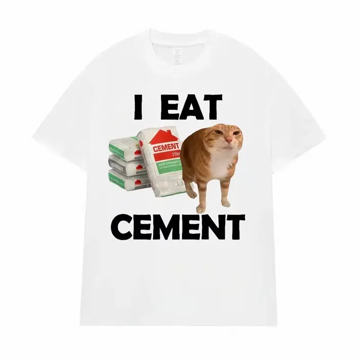 Je mange du ciment chat malte t-shirt drôle Meme graphique t-shirt mode décontracté Humor Vintage T-shirts Streetwear femmes été