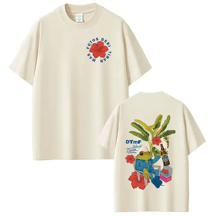 T-shirt Rapper Bad Bunny Debi Tirar Mas Fotos DTMF World Tour T-shirts Homme Femme Mode Vintage Hip Hop Streetwear
