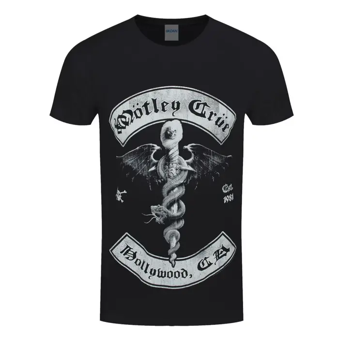 T-shirt en coton graphique Y2k Motley Crue