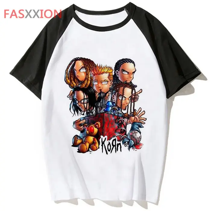 Korn t-shirt hommes japonais harajuku Y2K
