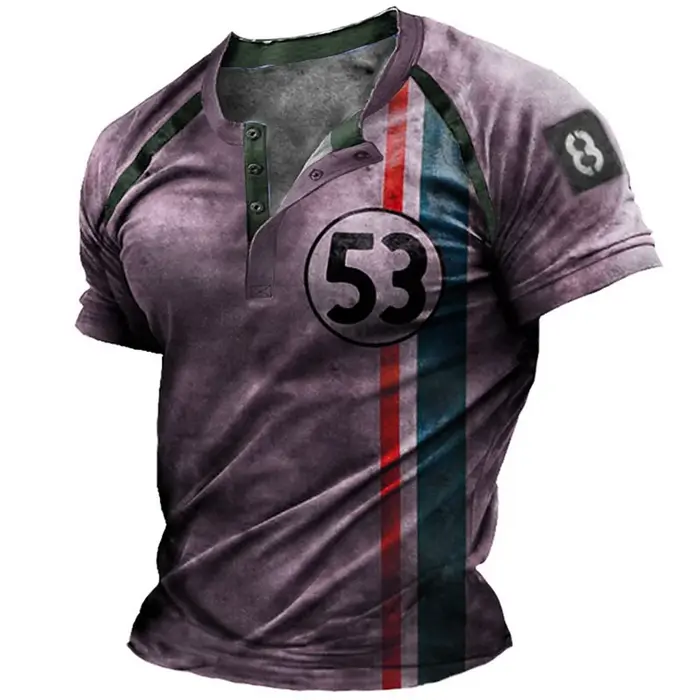 T-shirt vintage imprimé 3D pour hommes