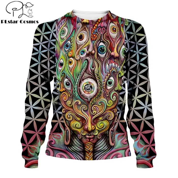 PLstar Cosmos Hiphelicopter Mandala Trippy abstrait oeil psychédélique 3d sweats à capuche/sweat-shi