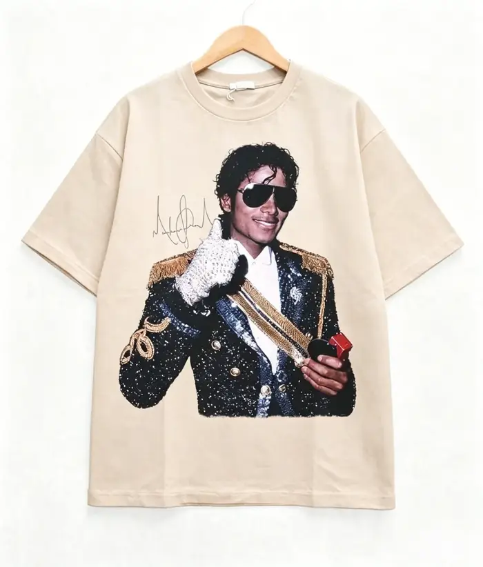 T-shirt Michael Jackson Rétro Populaire Été 2026 Homme Femme Coton Style Y2K Sportswear Oversize Streetwear