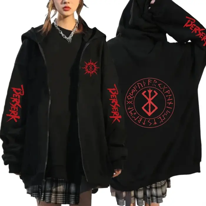 Japonais Berserk Anime sweat à capuche Guts yeux Manga sweats à capuche Harajuku manches longues swe