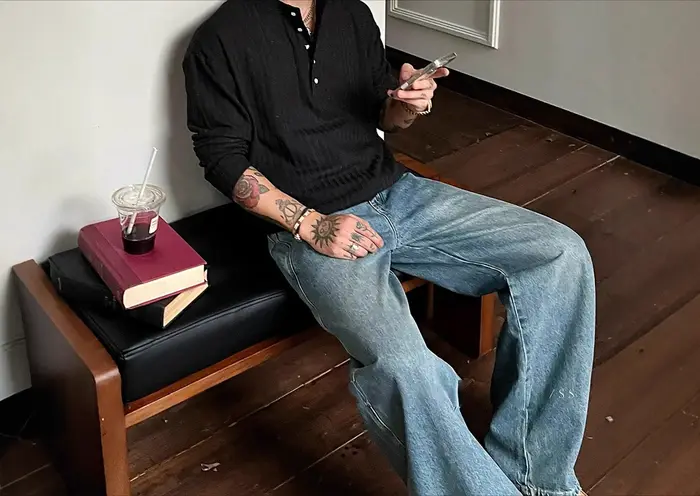 T-shirt à manches longues pour homme, rayé, coupe ample, décontracté, sous-vêtement de base pour l'a