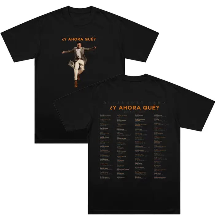 Alejandro Sanz Y AVEC QUE S'ENSUITE? T-shirt World Tour à la mode, surdimensionné, décontracté, à ma