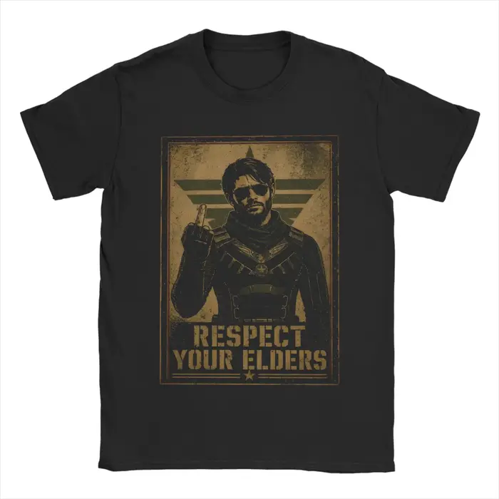 T-shirts pour hommes Respect Your Elders Soldier Boy, 100% coton, t-shirts amusants à col rond, t-sh