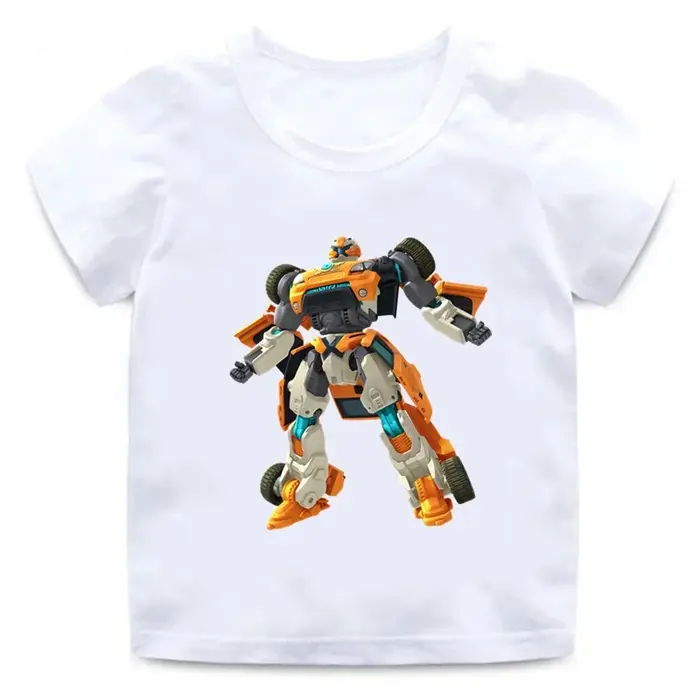 T-shirt en coton pour hommes, femmes, adultes, enfants, garçons et filles, motif robot transformable