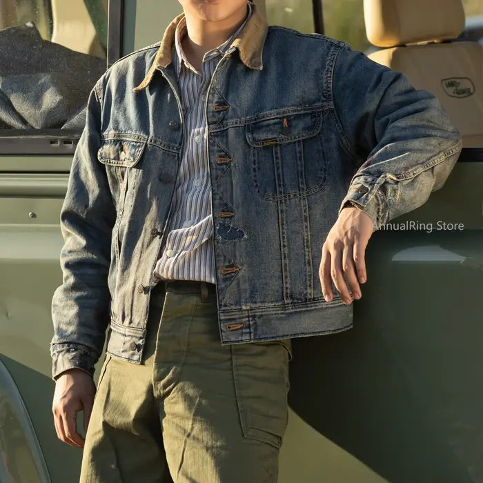 Veste en jean délavé Red Tornado avec doublure en tissu
