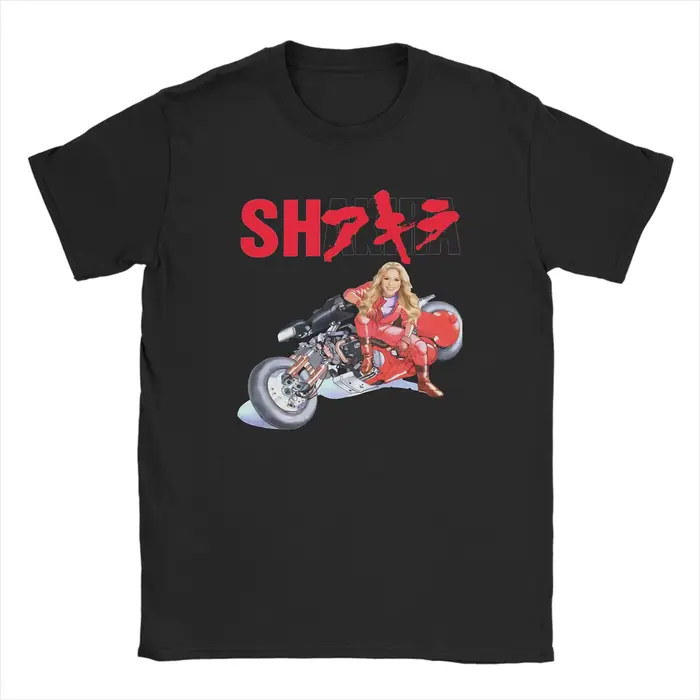 T-shirt Oversize Plage Shakira Akira – T-shirts Décontractés 100% Coton pour Hommes – Style Rétro Y2