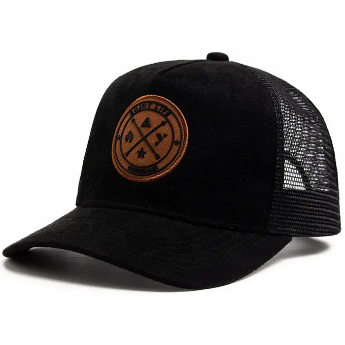 Casquette de camionneur circulaire en cuir pour hommes et femmes, casquette de Baseball en maille po