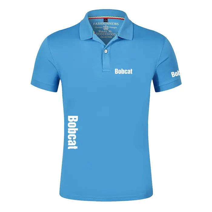 Bobcat – Polo à manches courtes pour homme, haut de haute qualité, décontracté, respirant, imprimé, 