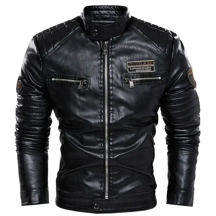 Streetwear Blazer vestes décontractée hommes vêtements d'extérieur en cuir Moto veste tendance marqu