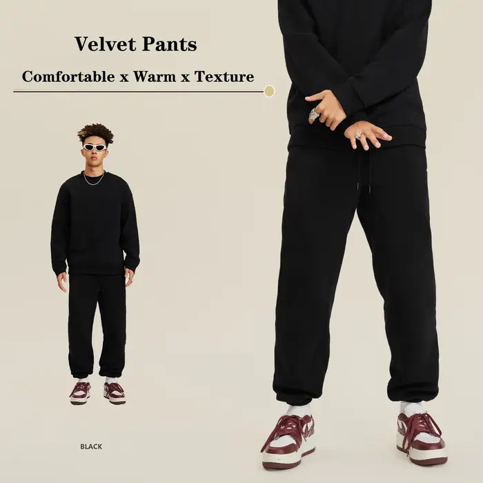 Pantalon de jogging en polaire pour hommes et femmes, pantalon de survêtement thermique ample, bas d