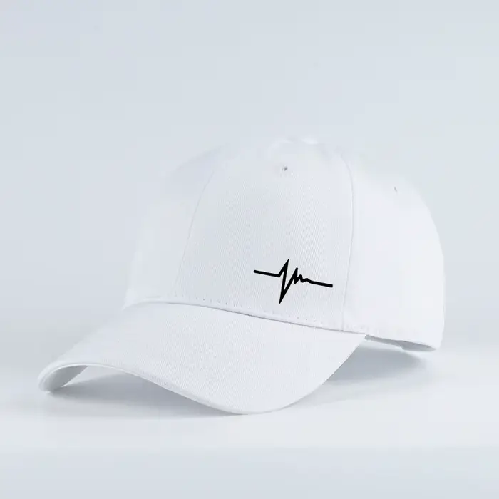 Casquette de baseball à visière souple avec imprimé Heartbeat |   Chapeau de soleil décontracté unis