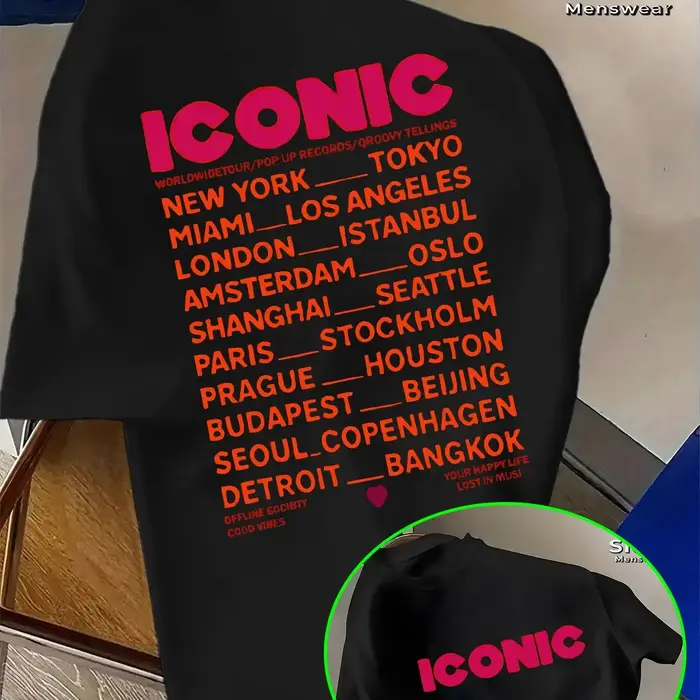 T-shirt graphique iconique pour homme