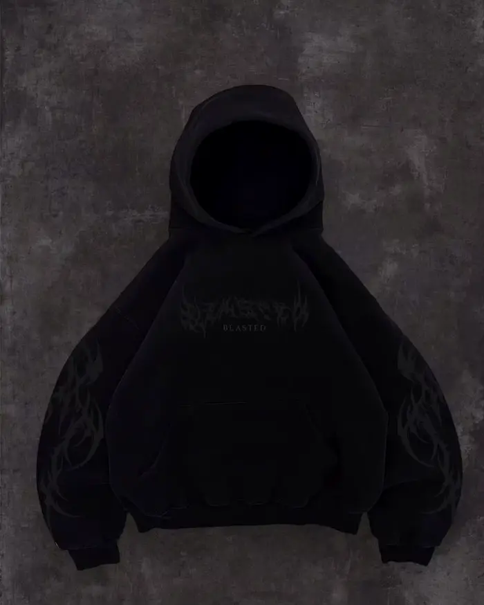 Sweat à capuche gothique noir pour hommes, coupe ample, Style de rue, avec manchette imprimée, éléga