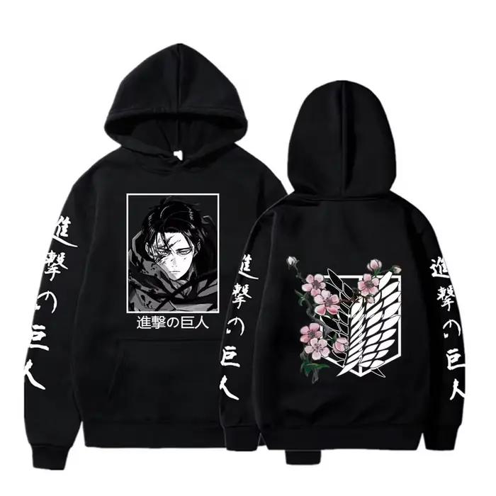 Sweat à capuche graphique Levi Attack AngiLarge pour hommes et femmes, vêtements d'automne chauds, h