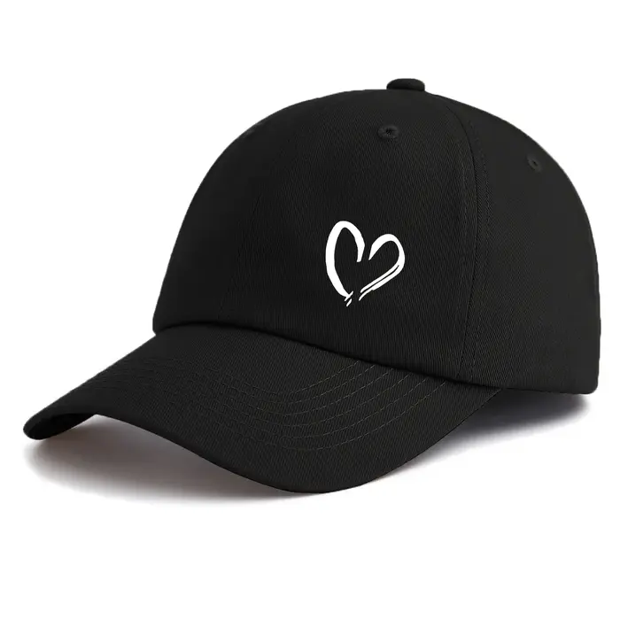 Casquette de Baseball imprimée cœur pour adultes, chapeau de papa réglable et doux, Style rétro mini