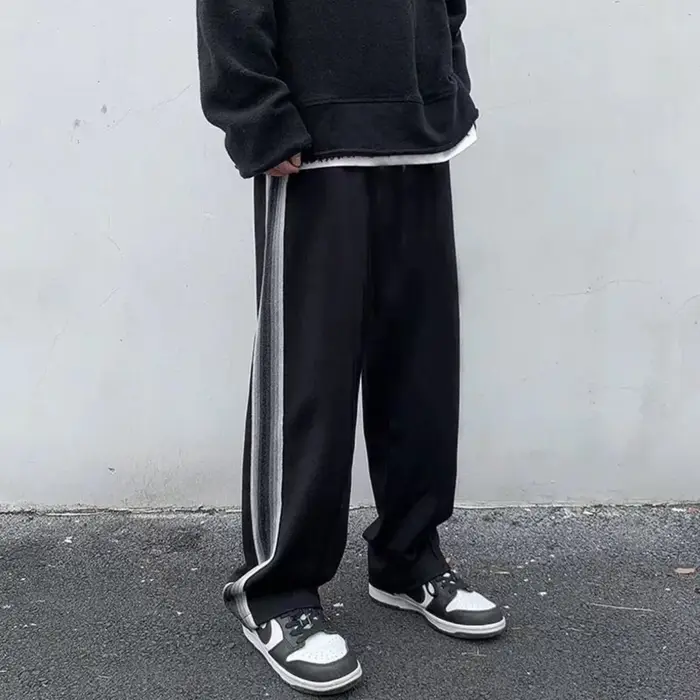 Pantalon long décontracté Y2K noir pour homme