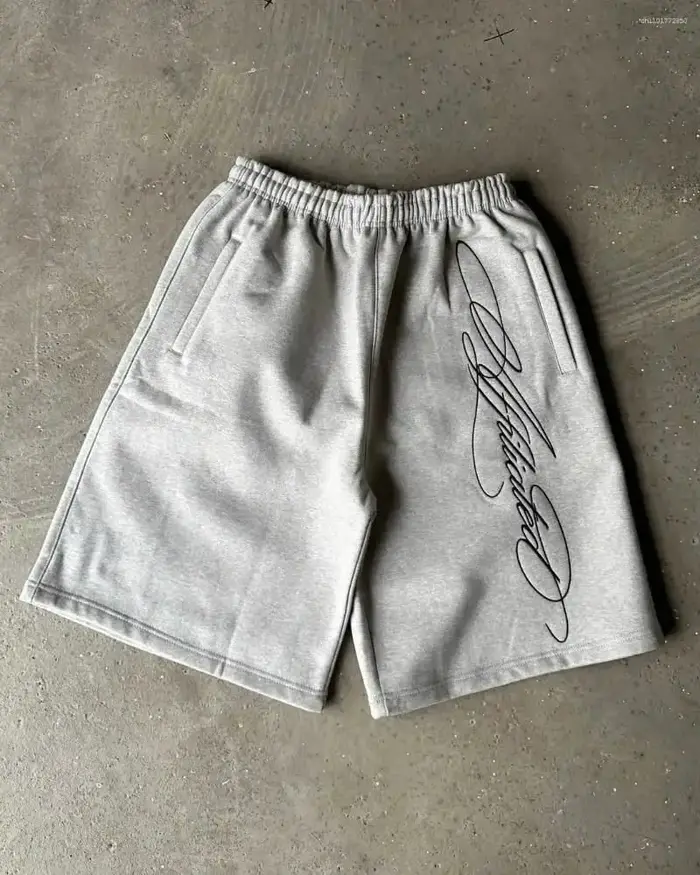 Shorts pour hommes Streetwear Rétro Américain Hip Hop Graffiti Lettres Ample Sport Jogging Été Décon
