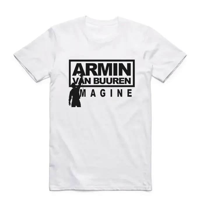 T-shirt manches courtes col rond homme, estival et populaire, avec logo Armin Van Buuren, Trance Mus