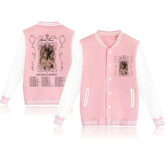 Melanie-Martinez Hades Tour Baseball Uniform Hoodie Jacket Harajuku Sweat-shirt à manches longues Cadeau pour les fans