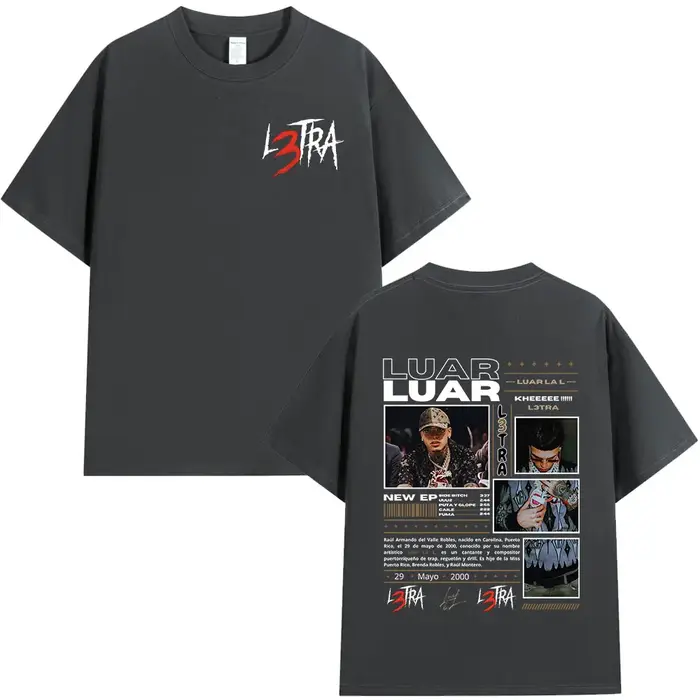 Rappeur Moonlight La L Album de musique L3TRA T-shirts hommes femmes Hip Hop mode manches courtes T-shirts Vintage surdimensionné Streetwear T-shirt