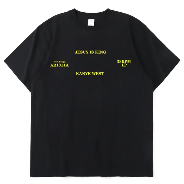 Kanye West T-shirt jésus est roi haute qualité à manches courtes T-shirts Vintage Harajuku coton hom