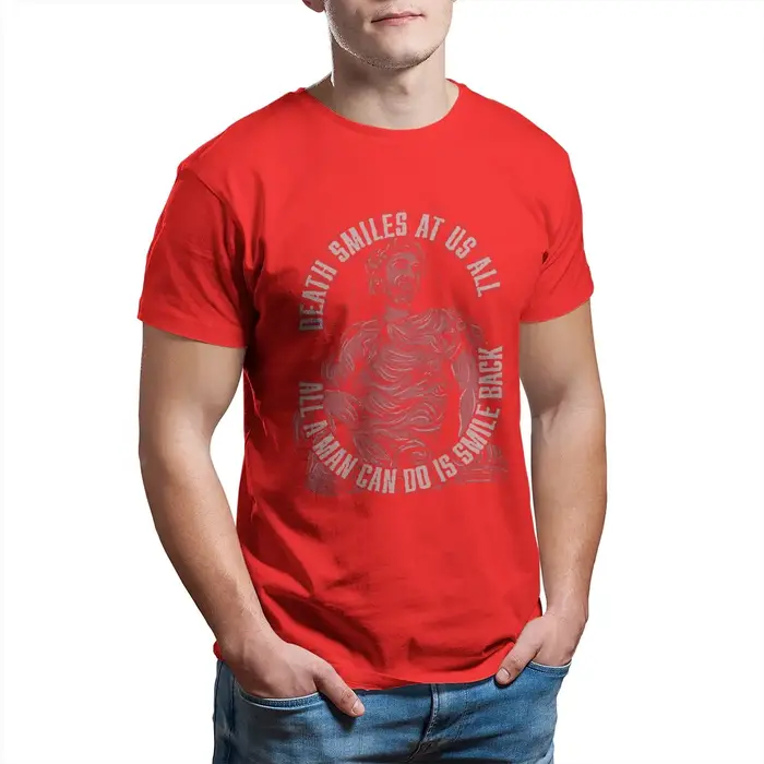 Marcus Aurelius citation mort sourire T-Shirts pour hommes loisirs coton T-Shirts philosophie grecqu