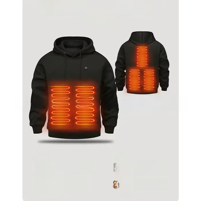 Sweat à capuche doublé polaire chauffant pour hommes