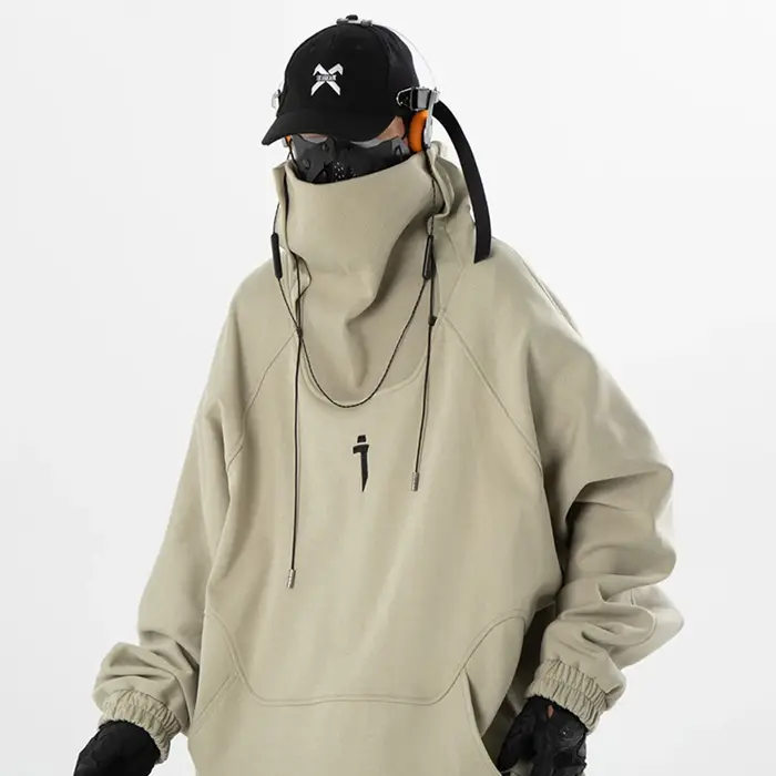 Sweat à capuche à col haut pour homme