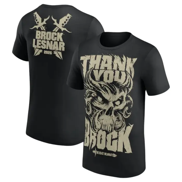 T-shirt imprimé Brock Lesnar Thank You Brock pour hommes, vêtements d'été en coton Y2K, mode gothiqu
