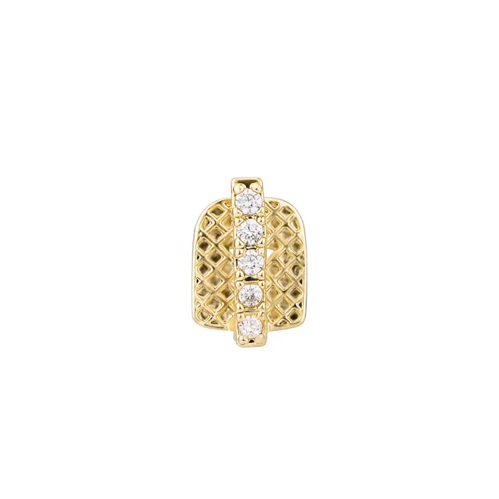 YOUNGX Hip Hop barre verticale unique dents en Zircon Grillz Y2K Vintage CZ pierre bouchons de dents