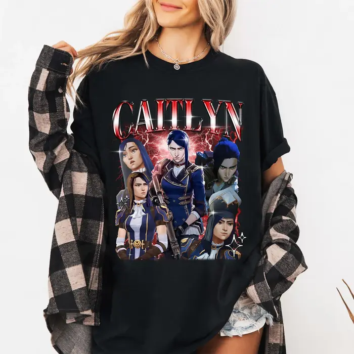 T-shirt Caitlyn Arcane Kiramman Tee Merch années 90