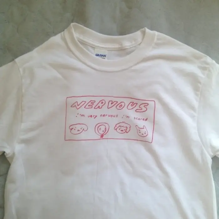 Dessin nerveux mignon graphique T-Shirt unisexe Tumblr mode citations