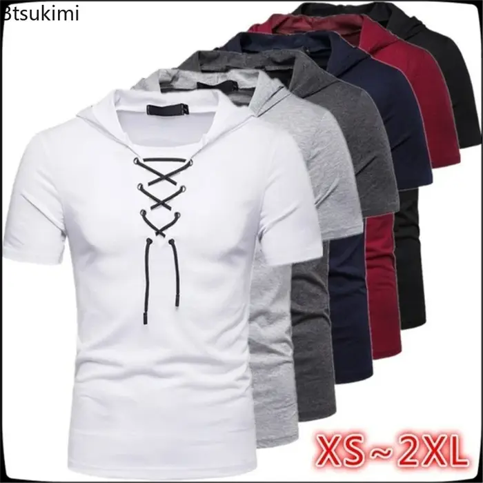 T-shirt à manches courtes à capuche 2026 pour homme
