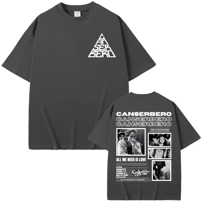 Canserbero tout ce dont nous avons besoin est amour Album 2025 Tour T-shirts hommes femmes Harajuku Vintage