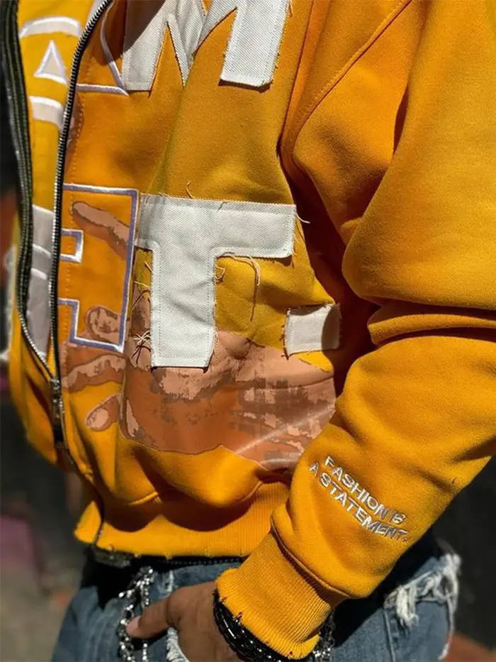 Cardigan à capuche Baggy pour hommes, tendance, motif imprimé Y2K, ample, fermeture éclair, sweat-shirt pour hommes, printemps Hip Hop, manches longues, unisexe