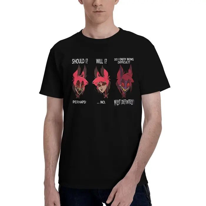 Alastor Should Will Do T-shirts pour hommes Hazbin Hotel, t-shirts humoristiques à manches courtes, 