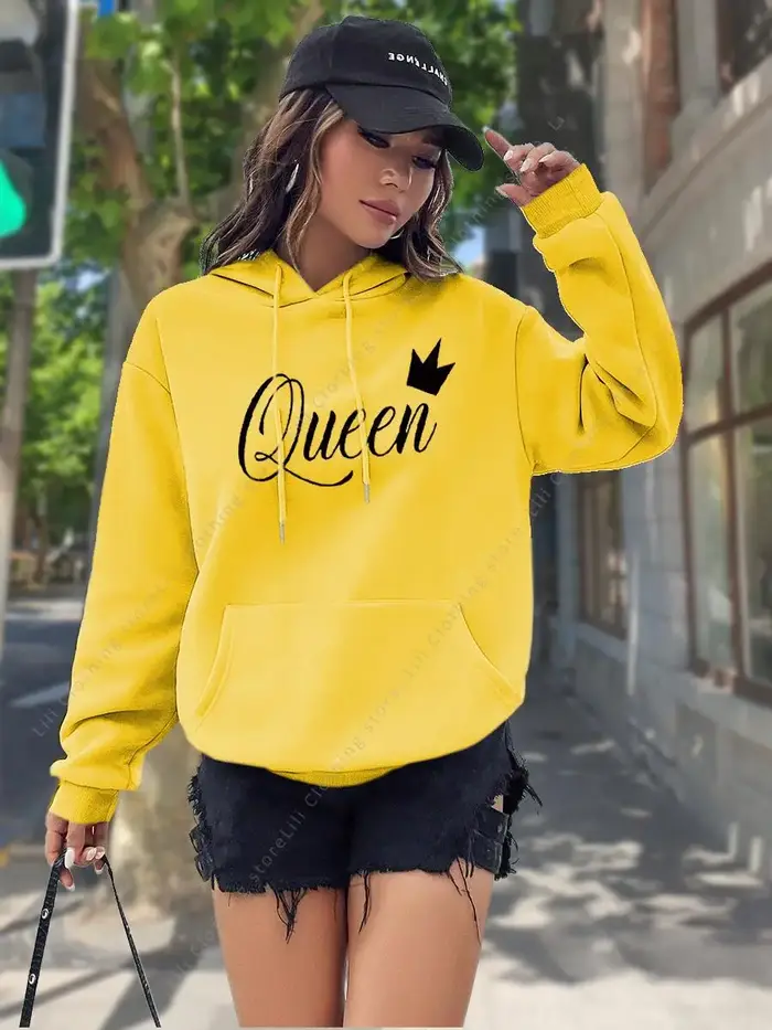 Sweat-shirt à capuche pour femme Hauts de qualité supérieure Mode Esthétique Streetwear Vêtements Y2