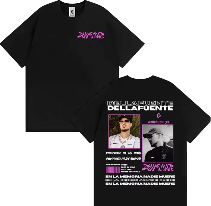 T-shirts graphiques Rapper Dellafuente Tour pour hommes et femmes, style vintage, mode Hip Hop, stre