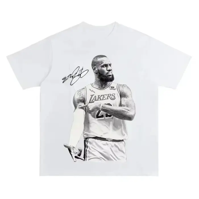T-shirt de basket-ball LeBron James noir, Streetwear américain Original pour hommes et femmes, vêtem